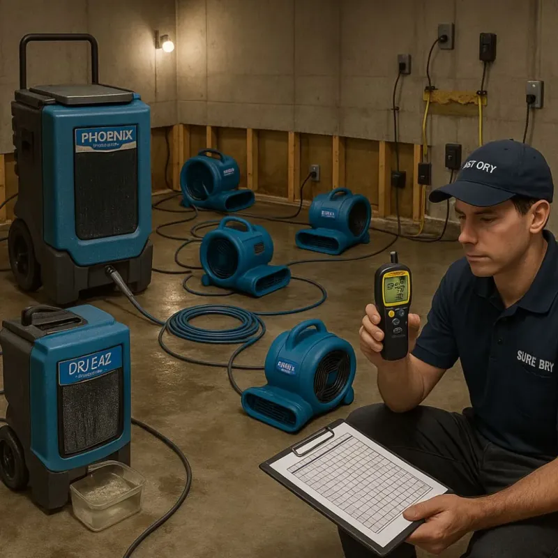 Structural Drying and Dehumidification process in Forrest County, MS